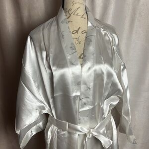 White Silky Kimono with Dragonfly designs brand new